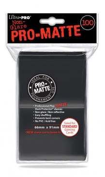 PRO-Matte Standard Deck Protectors - Black (100-Pack)