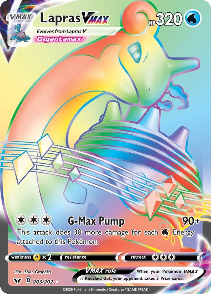 Image for Lapras VMAX (Secret) (203/202) (SWSH01) - Pokemon
