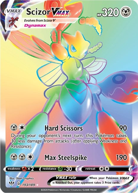 Image for Scizor VMAX (Secret) (193/189) (SWSH03) - Pokemon