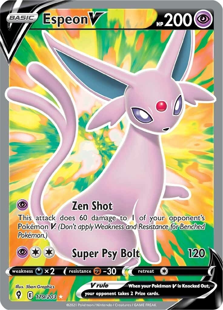 Image for Espeon V (Full Art) (179/203) (SWSH07) - Pokemon