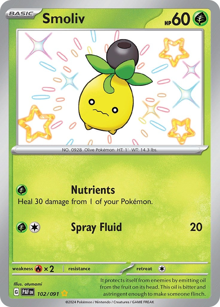 Image for Smoliv (102/091) (PAF) - Pokemon