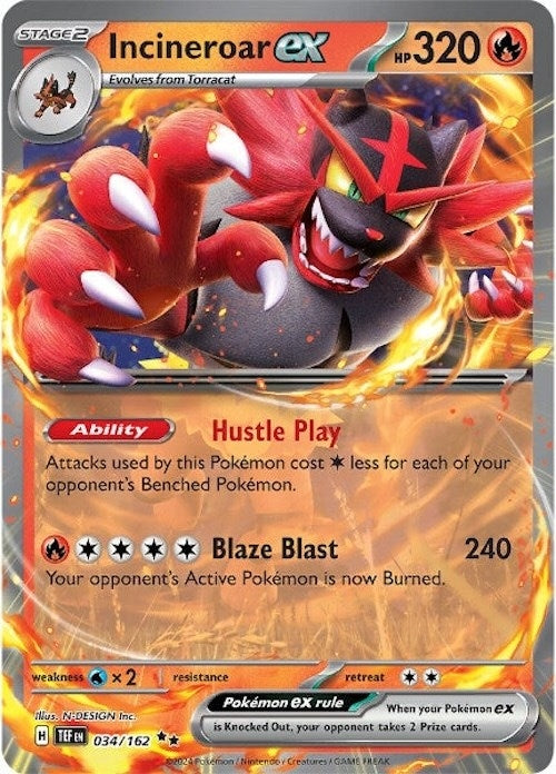Image for Incineroar ex (034/162) (TEF) - Pokemon