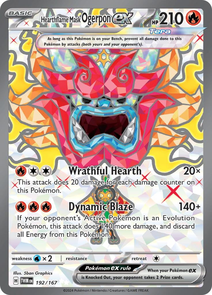 Image for Hearthflame Mask Ogerpon ex (192/167) (TWM) - Pokemon