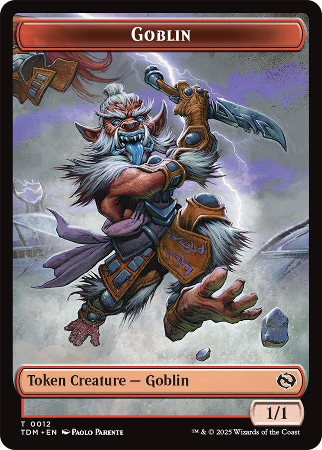 Goblin // Warrior Double-Sided Token (12 // 13) (TDM)