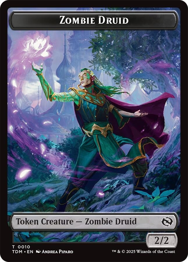 Zombie Druid // Treasure Double-Sided Token (10 // 16) (TDM)