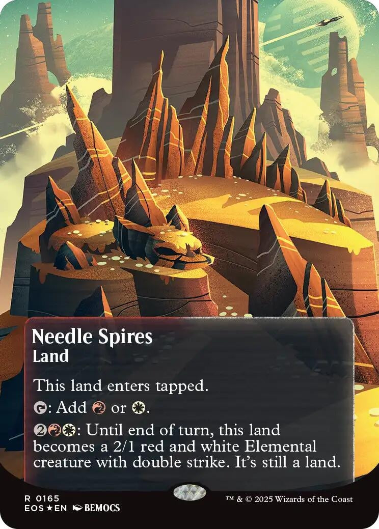 Image for Needle Spires (0165) (Borderless) (Galaxy Foil) (165) (EOS) - Magic: The Gathering
