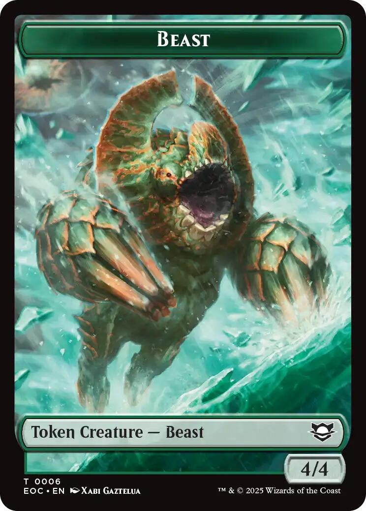 Image for Beast (0006) // Elemental (0007) Double-Sided Token (6 // 7) (EOC) - Magic: The Gathering