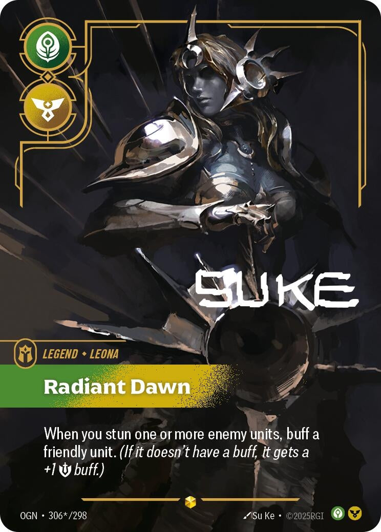Image for Leona - Radiant Dawn (Signature) (306*/298) (OGN) - Riftbound: League of Legends Trading Card Game