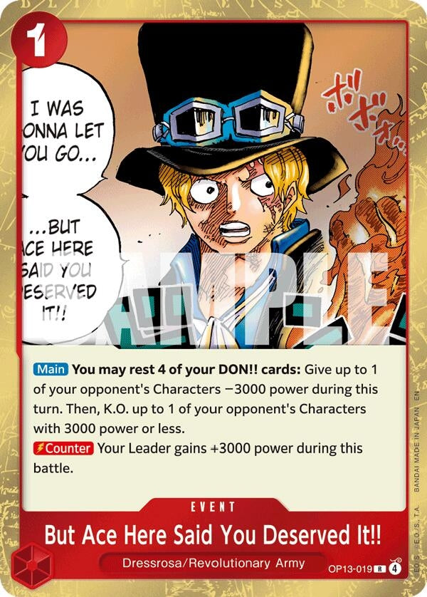 Image for But Ace Here Said You Deserved It!! (OP13-019) (OP13) - One Piece Card Game