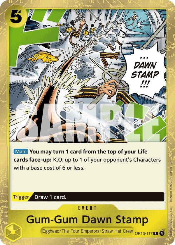 Image for Gum-Gum Dawn Stamp (OP13-117) (OP13) - One Piece Card Game