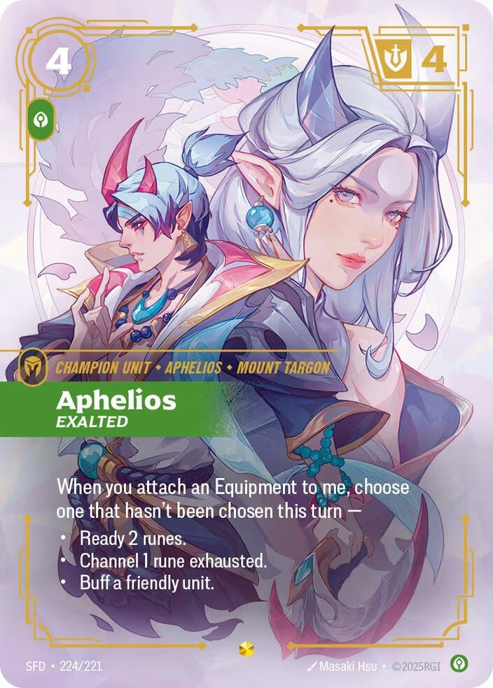 Aphelios - Exalted (Overnumbered) (224/221) (SPF)