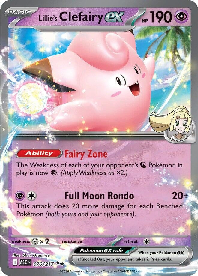 Image for Lillie's Clefairy ex (076/217) (ASC) - Pokemon