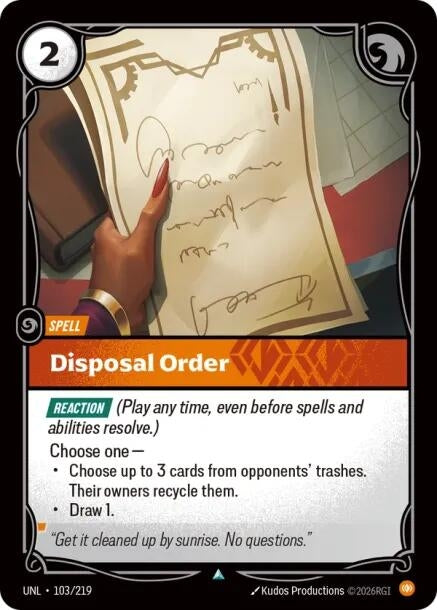 Disposal Order (103/219) (UNL)