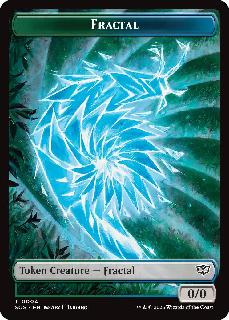 Image for Fractal (0004) // Elemental (0002) Double-Sided Token (4 // 2) (SOS) - Magic: The Gathering