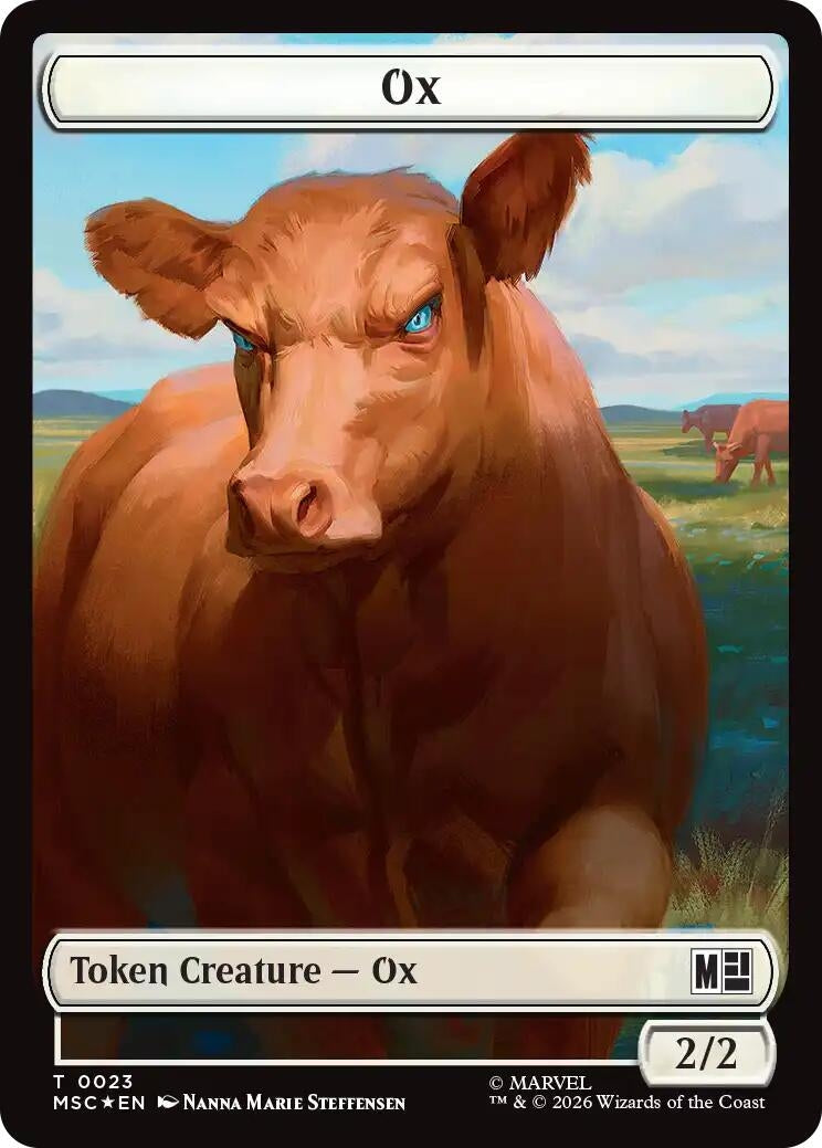 Image for Ox (0023) // Construct (0030) Double-Sided Token (Surge Foil) (23 // 30) (MSC) - Magic: The Gathering