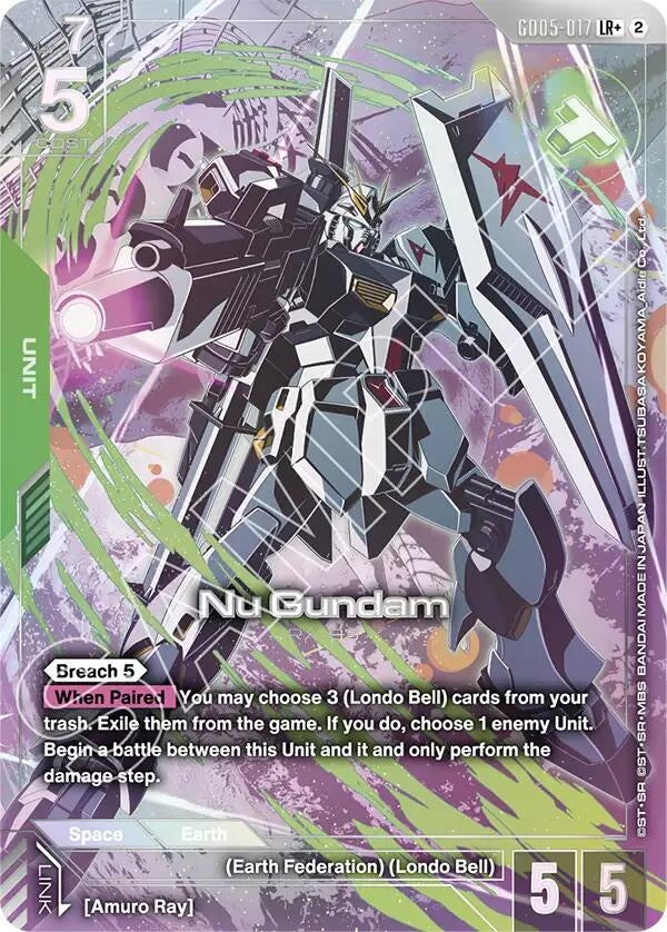 Image for Nu Gundam (LR+) (GD05-017) (GD05) - Gundam Card Game