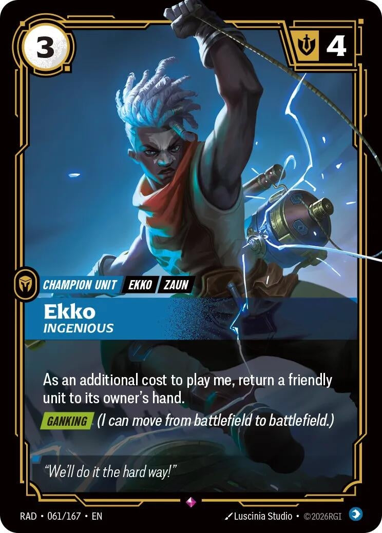 Image for Ekko, Ingenious (061/167) (RAD) - Riftbound: League of Legends Trading Card Game