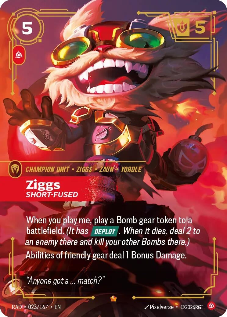 Image for Ziggs, Short-Fused (023/167) (RAD) - Riftbound: League of Legends Trading Card Game