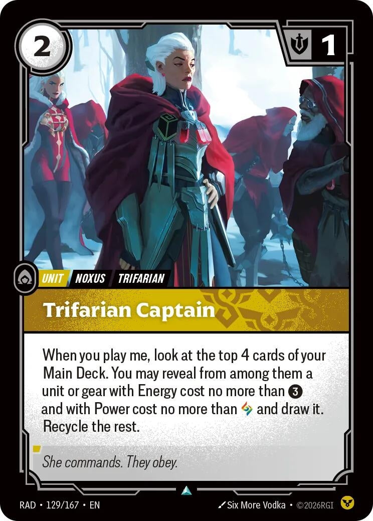 Image for Trifarian Captain (129/167) (RAD) - Riftbound: League of Legends Trading Card Game