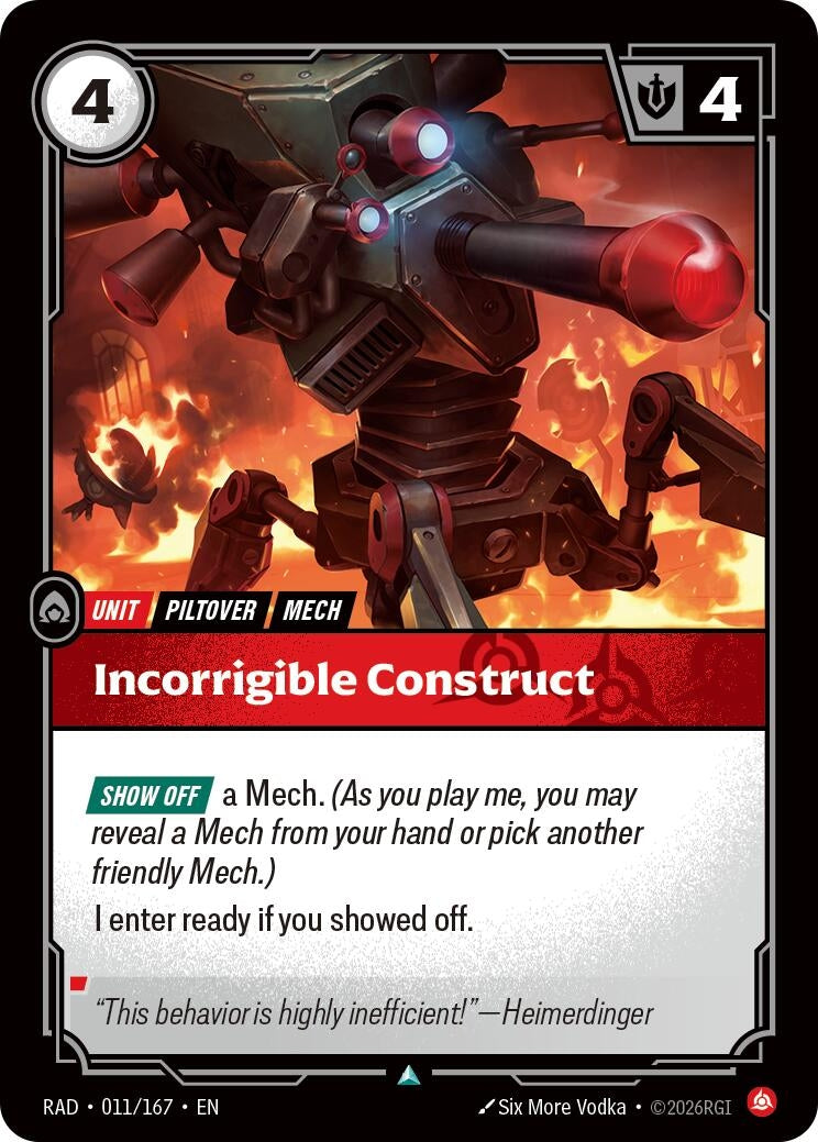 Image for Incorrigible Construct (011/167) (RAD) - Riftbound: League of Legends Trading Card Game