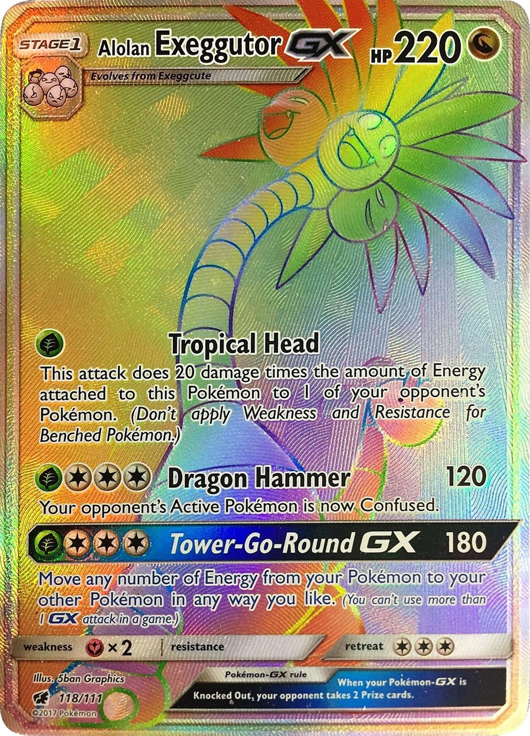 Alolan Exeggutor GX (Secret) (118/111) (SM04)