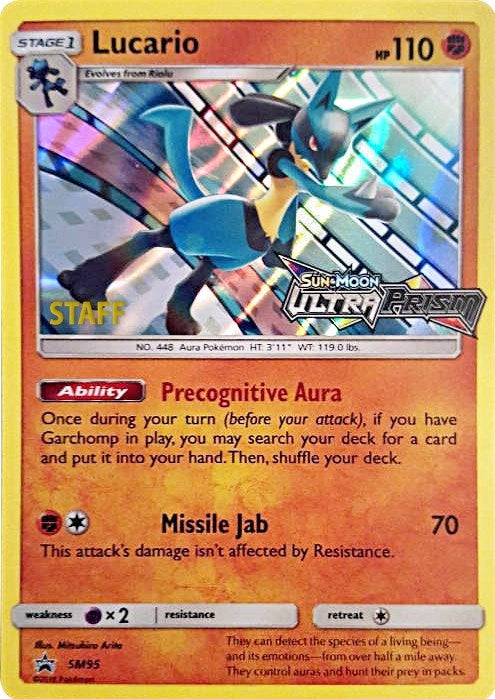 Lucario - SM95 (Prerelease) [Staff] (SM95) (SMP)