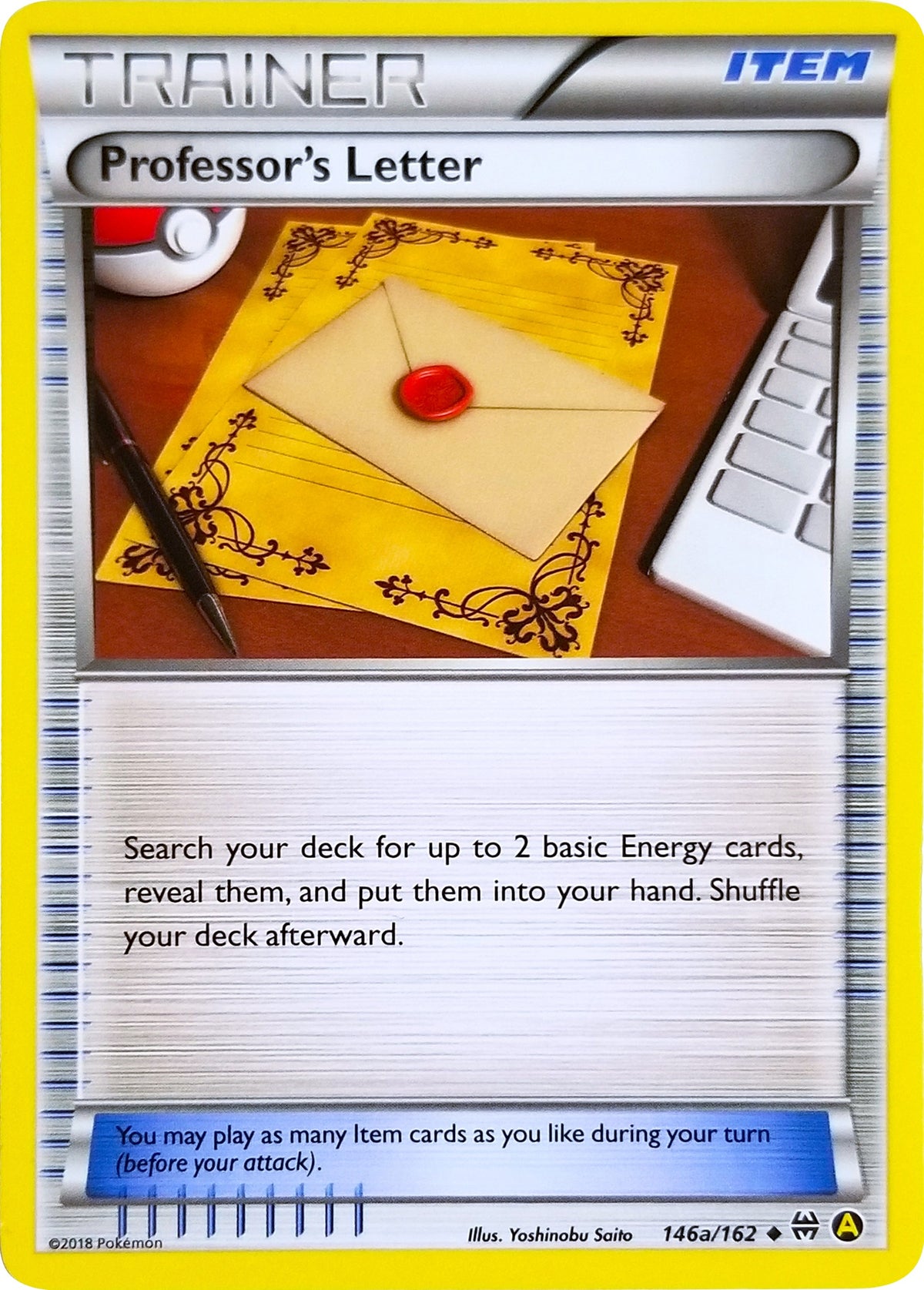 Image for Professor's Letter - 146a/162 (146a/162) (PR) - Pokemon