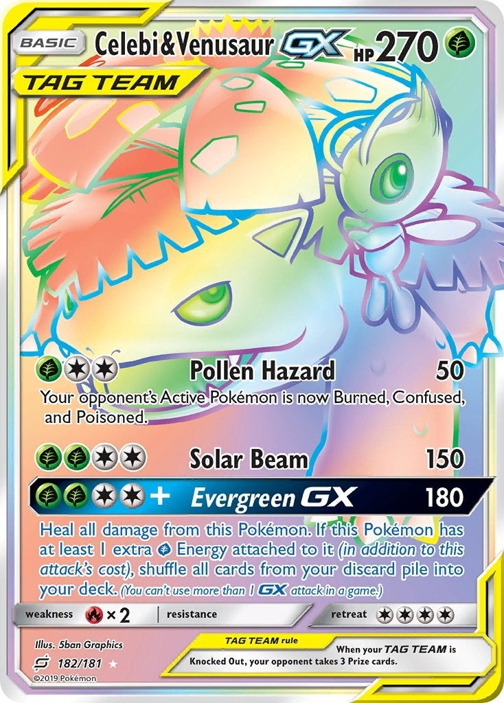 Image for Celebi & Venusaur GX (Secret) (182/181) (SM9) - Pokemon