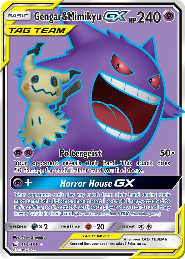 Image for Gengar & Mimikyu GX (Full Art) (164/181) (SM9) - Pokemon