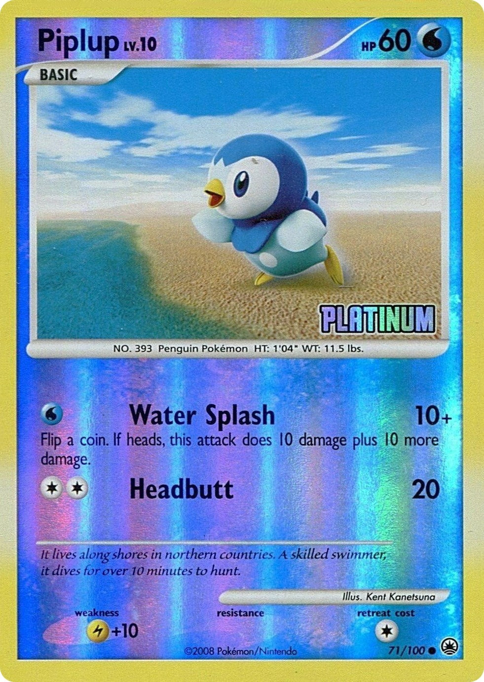 Image for Piplup - 71/100 [Platinum] (071/100) (BKP) - Pokemon