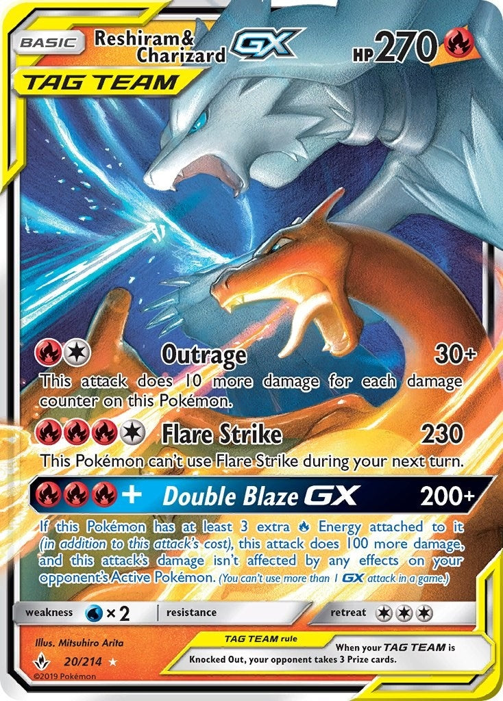 Image for Reshiram & Charizard GX (20/214) (SM10) - Pokemon