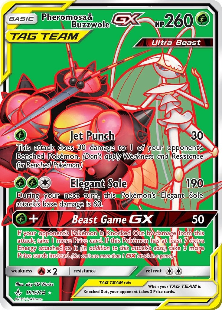 Pheromosa & Buzzwole GX (191) (Full Art) (191/214) (SM10)
