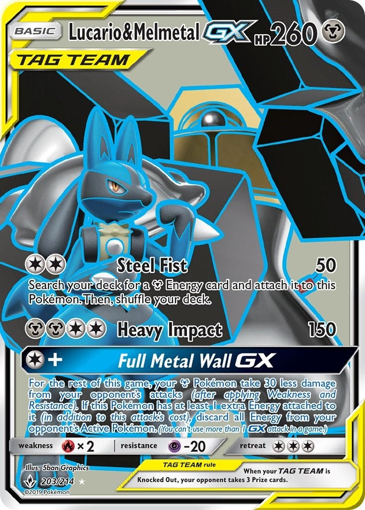 Image for Lucario & Melmetal GX (Full Art) (203/214) (SM10) - Pokemon