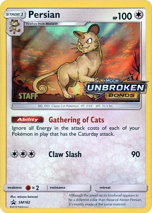 Image for Persian - SM182 (Prerelease) [Staff] (SM182) (SMP) - Pokemon