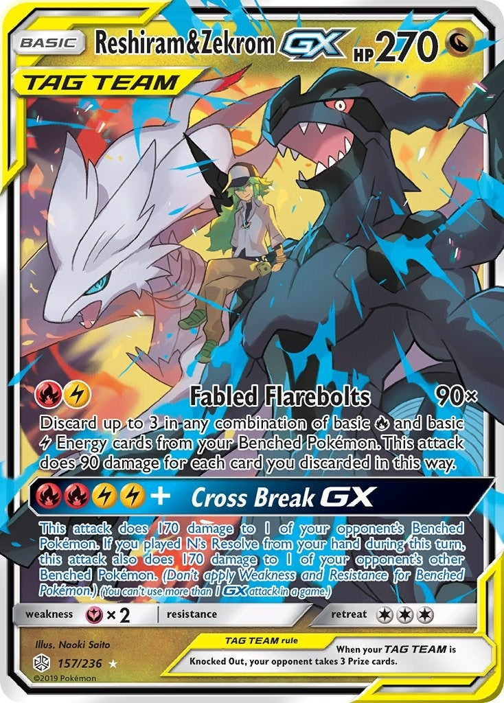 Image for Reshiram & Zekrom GX (157/236) (SM12) - Pokemon