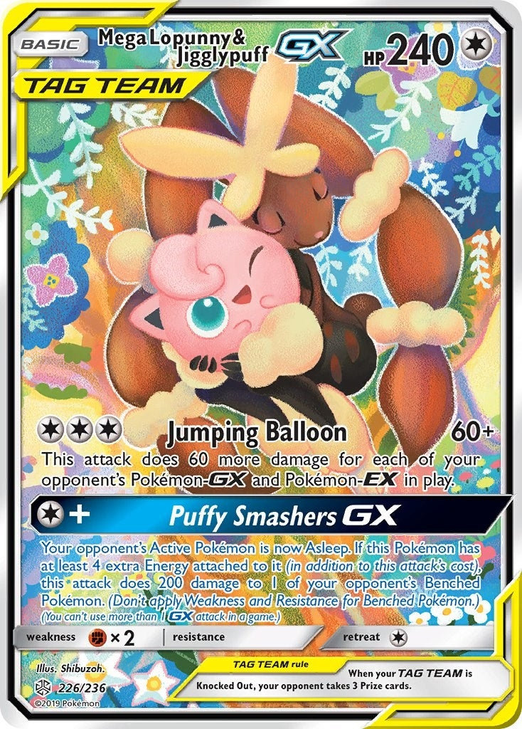 Image for Mega Lopunny & Jigglypuff GX (Alternate Full Art) (226/236) (SM12) - Pokemon