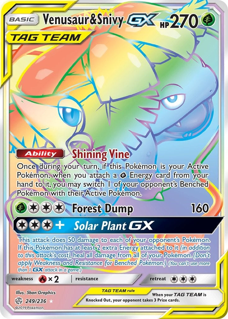 Image for Venusaur & Snivy GX (Secret) (249/236) (SM12) - Pokemon