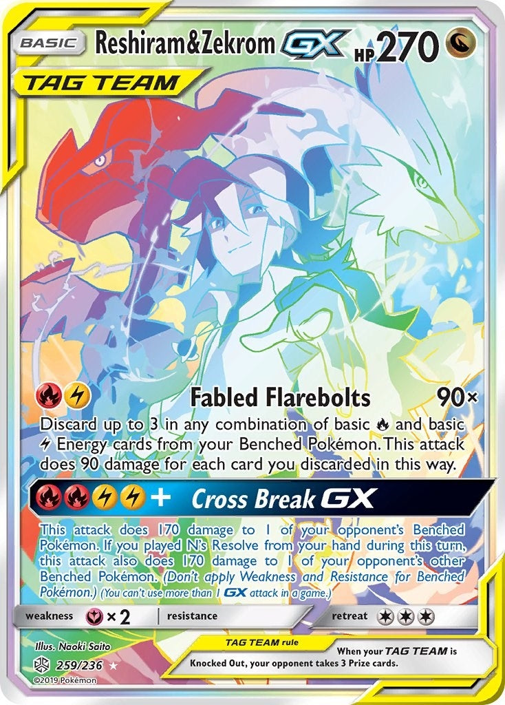 Image for Reshiram & Zekrom GX (Secret) (259/236) (SM12) - Pokemon