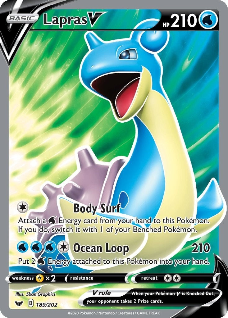 Image for Lapras V (Full Art) (189/202) (SWSH01) - Pokemon