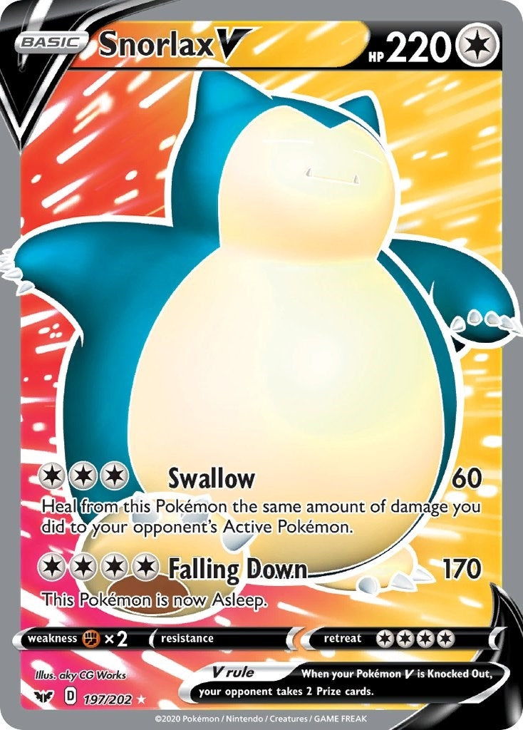 Image for Snorlax V (Full Art) (197/202) (SWSH01) - Pokemon