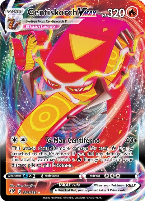 Image for Centiskorch VMAX (034/189) (SWSH03) - Pokemon