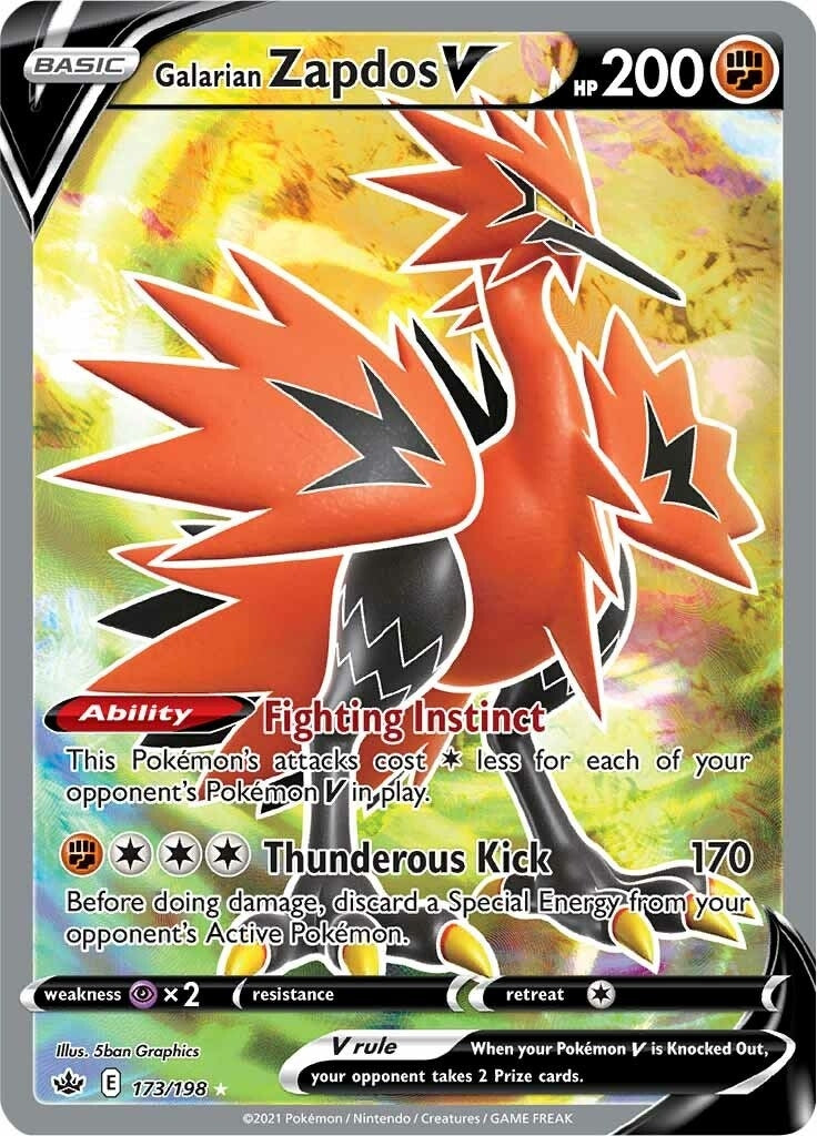 Image for Galarian Zapdos V (Full Art) (173/198) (SWSH06) - Pokemon