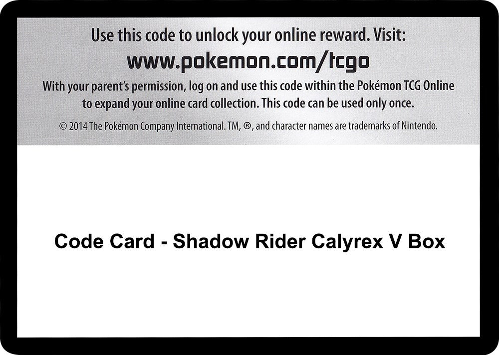 Image for Code Card - Shadow Rider Calyrex V Box - Pokemon