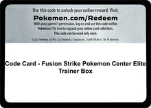 Image for Code Card - Fusion Strike Pokemon Center Elite Trainer Box - Pokemon