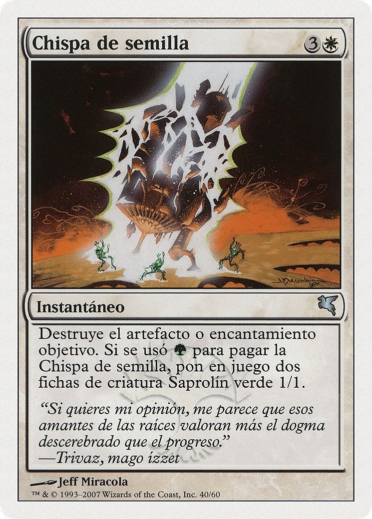 Image for Seed Spark (Spanish) - "Chispa de semilla" (J40) [Magic Encyclopedia 2005 (Salvat/Hachette)] - Magic: The Gathering