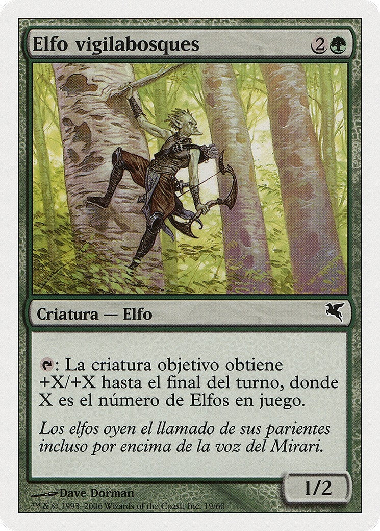 Image for Timberwatch Elf (Spanish) - "Elfo vigilabosques" (B19) (B19) [Magic Encyclopedia 2005 (Salvat/Hachette)] - Magic: The Gathering