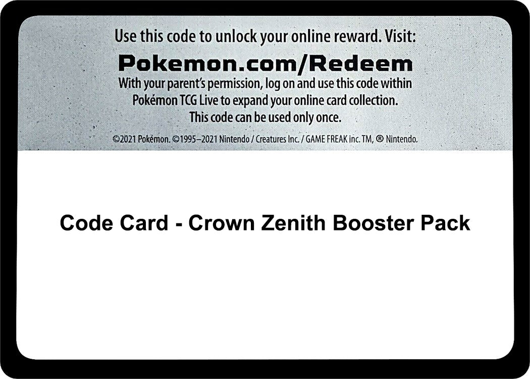Image for Code Card - Crown Zenith Booster Pack - Pokemon