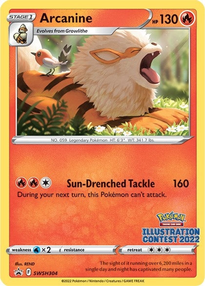 Image for Arcanine (Illustration Contest 2022) (SWSH304) (SWSD) - Pokemon