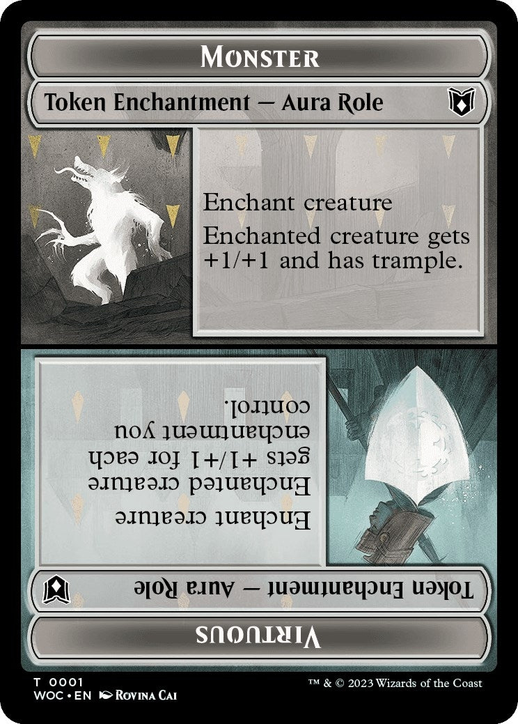 Image for Monster Role / Virtuous Role // Royal Role / Virtuous Role Double-Sided Token (1 // 2) - Magic: The Gathering