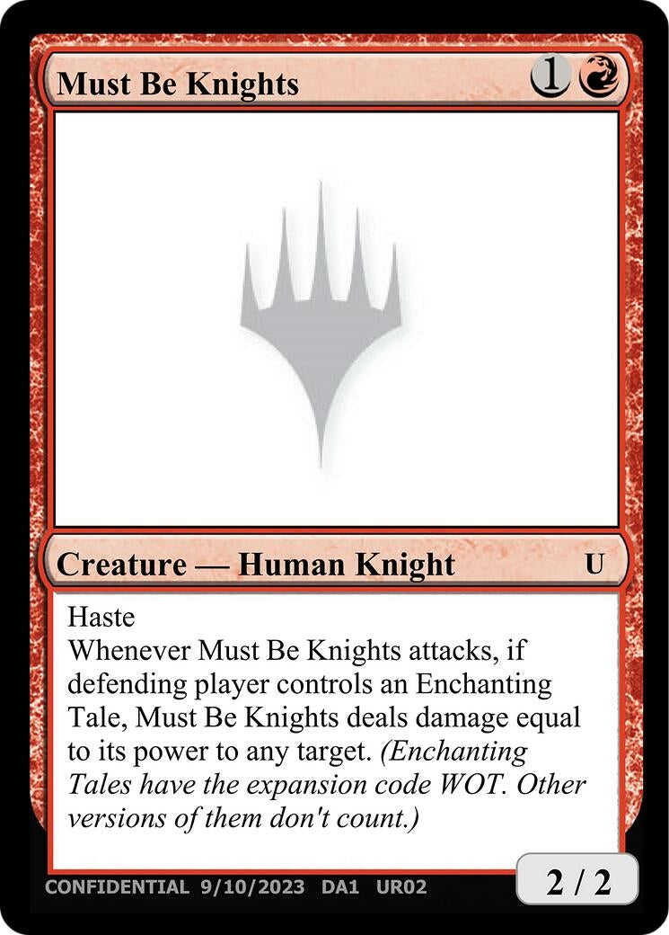 Must Be Knights [Un-Known Event Playtest Cards]